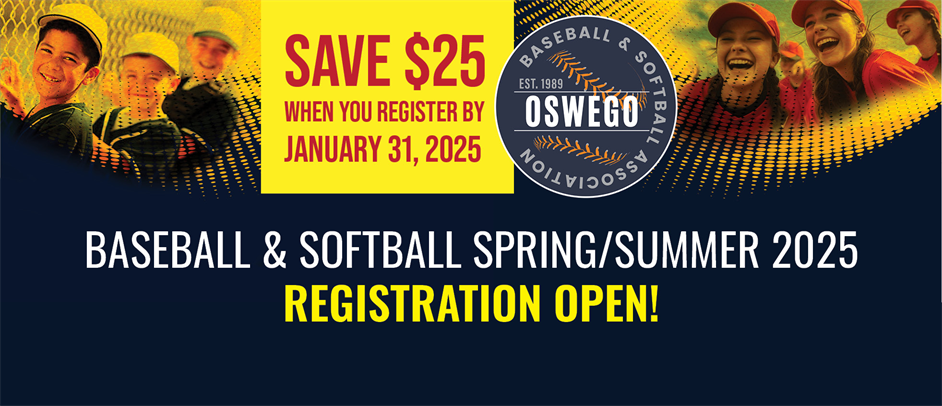 Register for Spring/Summer 2025 Baseball & Softball